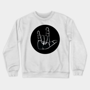 ASL ILY chalkboard circle Crewneck Sweatshirt